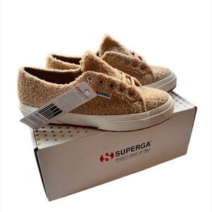 SUPERGA | Faux Shearling Sneaker -Beige 7.5  NWT